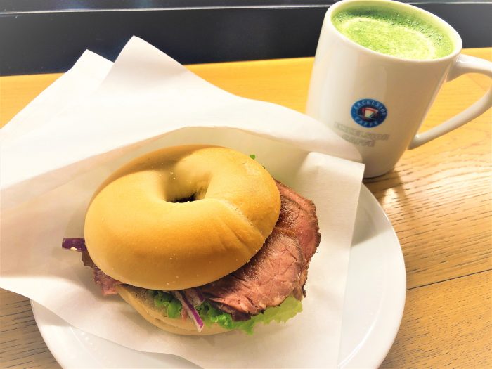 エクセルシオールカフェのベーグルサンド！